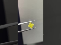 1.5ct Lab Growm Diamant Princess Coupe CVD Jaune Intense VS1 2EX N IGI