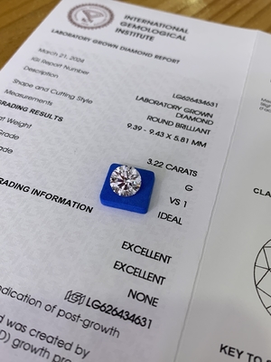 acheter 3.23CT G VS1 3EX Diamants créés par un laboratoire de VFC Certificat IGI LG626434631 online manufacture