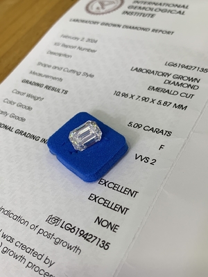 acheter Synthétique 5.09CT F VVS2 2EX CVD Lab Créé Diamant Émeraude Coupe online manufacture