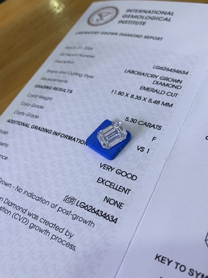 acheter 5.3ct Diamant de laboratoire homme fait émeraude Diamant coupé VS1 Clarité F Couleur online manufacture