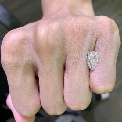 acheter 2.36CT F VVS2 EX VG Pear Cut CVD Diamants cultivés en laboratoire online manufacture