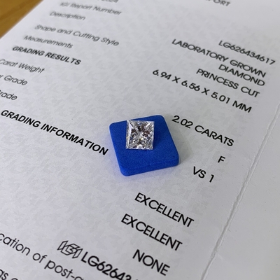acheter 2.02 carats F VS1 2EX CVD Princess Cut Lab Diamant OEM ODM online manufacture