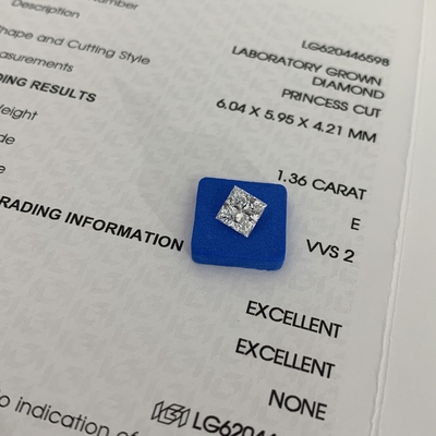 acheter 1.36CT E VVS2 2EX CVD Princess Cut Lab Diamant cultivé certifié IGI online manufacture