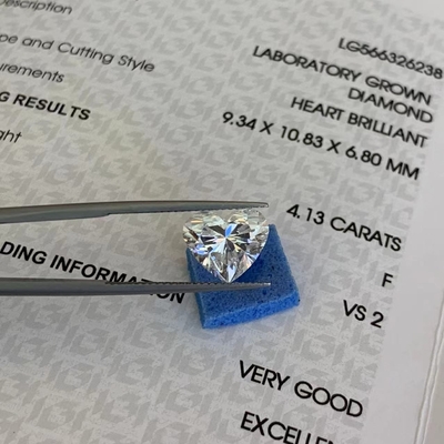 acheter 4.13ct VS2 Clarité F Couleur Laboratoire Croissance du cœur Diamant certifié IGI online manufacture