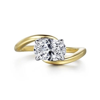 acheter 18K 14K 10K or massif bijoux personnalisés 2 carats Def Vvs Clarité Cvd Ovale coupé laboratoire de diamants 3 pierre usine de bagues online manufacture