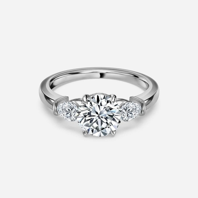 acheter 18K 14K 10K 9K Platine Laboratoire créé 3 pierre diamant anneau certifié IGI online manufacture