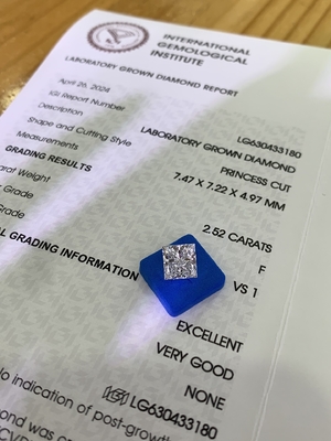 2.52 carats F Couleur VS1 Clarté EX VG CVD Diamants fabriqués en laboratoire