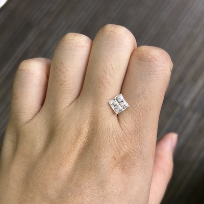 2.02CT D VS1 EX VG CVD Diamants de brillance cultivés coupé princesse certifié IGI