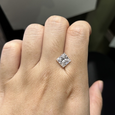 3.09CT D Couleur VS1 Clarté EX VG CVD Princess Diamants cultivés au laboratoire
