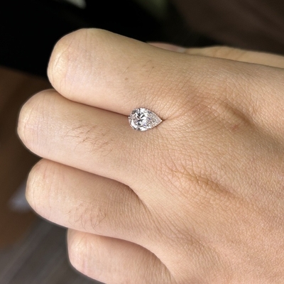 1.04 Carat E Couleur VS2 Clarté 2EX CVD Pear Cut Diamants cultivés en laboratoire