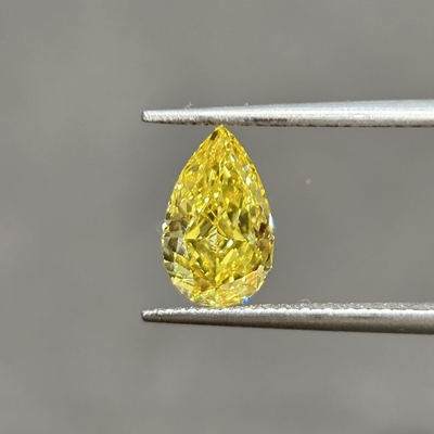 1.39ct VVS2 Diamants jaunes faits par l'homme Cvd et Hpht Diamants coupé de poire