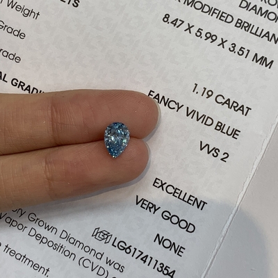 1.19 carats VVS2 2EX N IGI en forme de poire Diamant cultivé en laboratoire