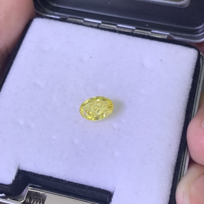1.51ct Diamant cultivé en laboratoire coupé ovale HPHT Jaune vif VS1 2EX N