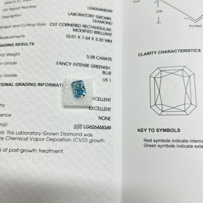 Des diamants bleus fabriqués par l'homme, créés en laboratoire.