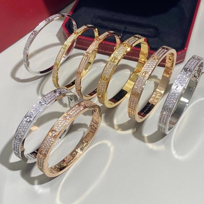 GH VS Bracelet de diamants pavé Bracelet d'amour Diamants naturels bijoux