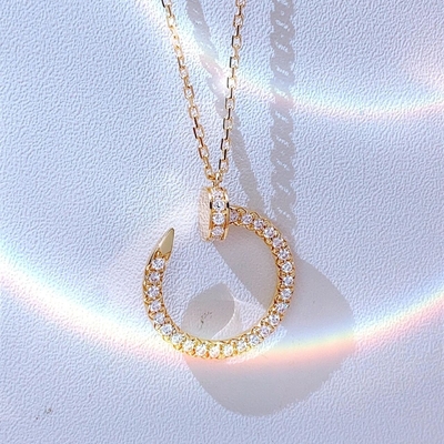 Diamant naturel de 0,39 carats Collier Juste Un Clou Pédant 18 carats d'or