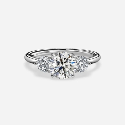 VVS Clarité HPHT Coupe ronde d'une bague en diamant de laboratoire de 2 carats