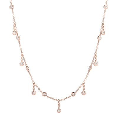 Collier en or massif de 18 carats, découpé en diamants et en pierre précieuse