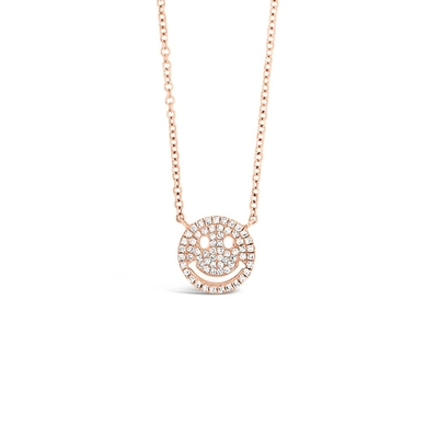 Collier en or massif de 18 carats de coupe ronde CVD Collier en diamant de laboratoire de style classique