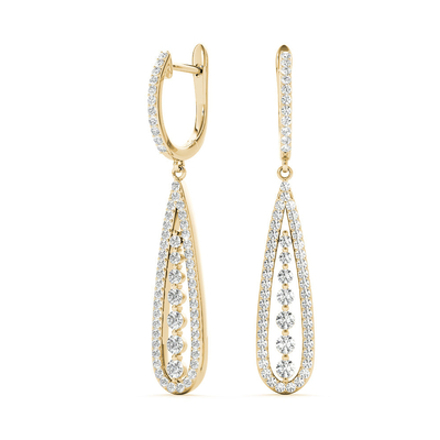 0.75 carats Créé en laboratoire Boucle d'oreille en diamant VVS Clarité HPHT Coupe ronde